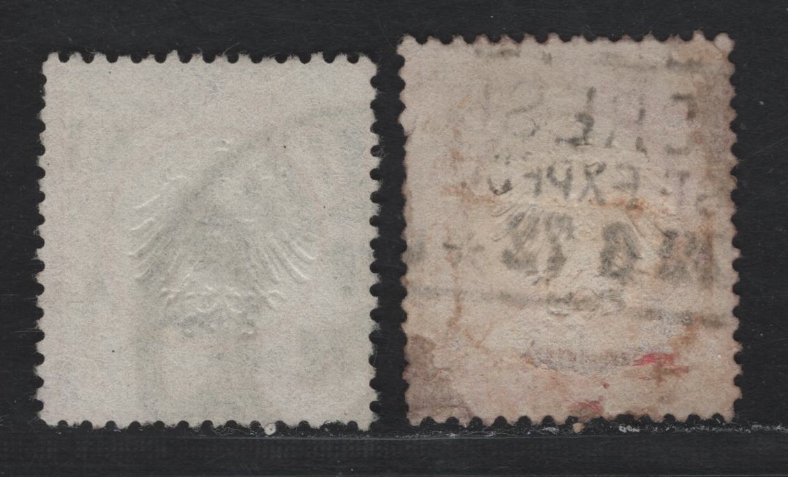 Lot 74 Germany SC#3 1/2gr Orange & Red Orange , 1872 Eagle With Small Shield Issue, 2 Fine Used Singles