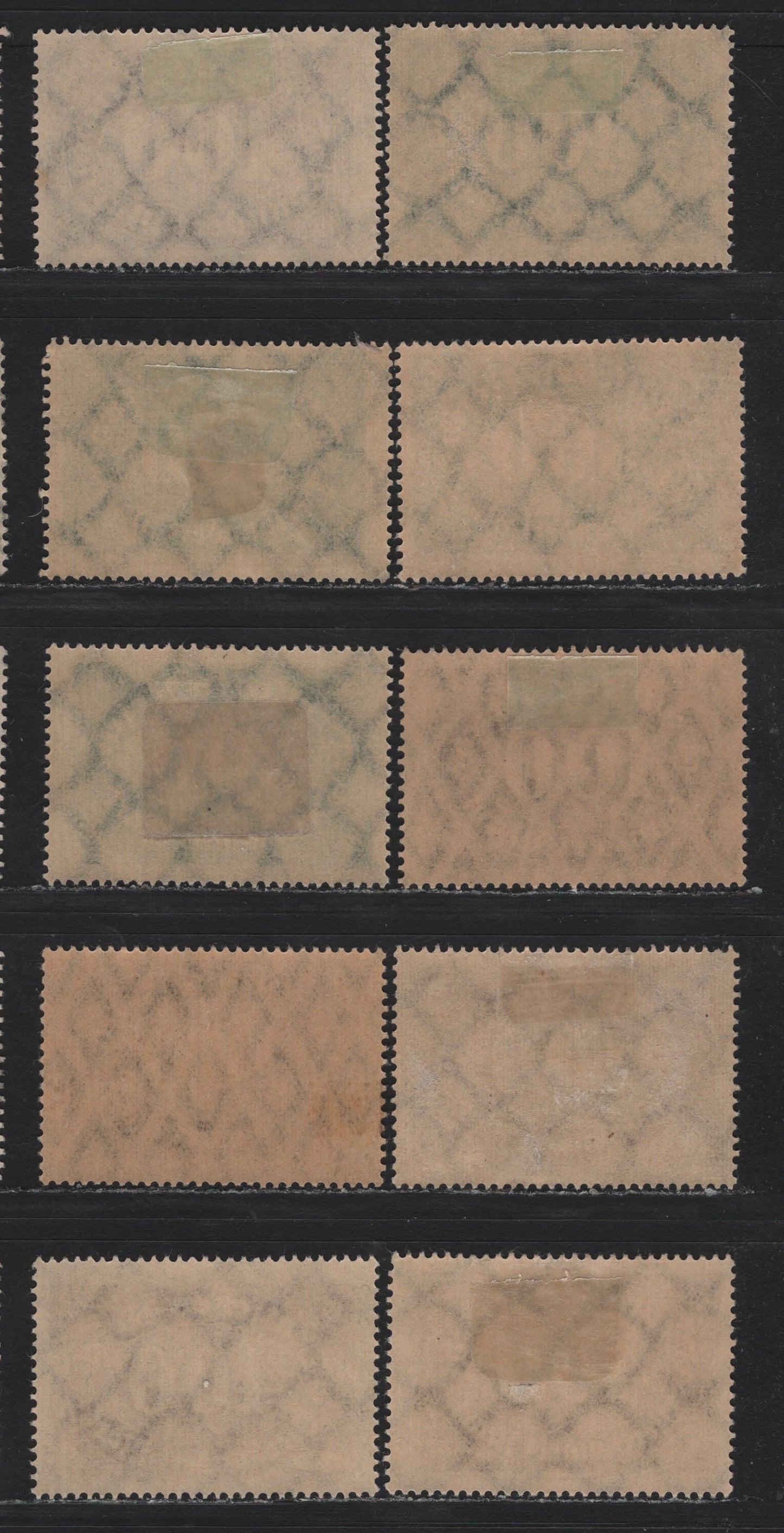 Lot 102 Germany SC#156, 159a, 199, 201-202 (219, 222c, 247, 249-250) 100m - 400m Brown Purple - Ochre Brown , 1921-1923 Numeral Issues, 10 F/VFOG Singles, Network Wmk