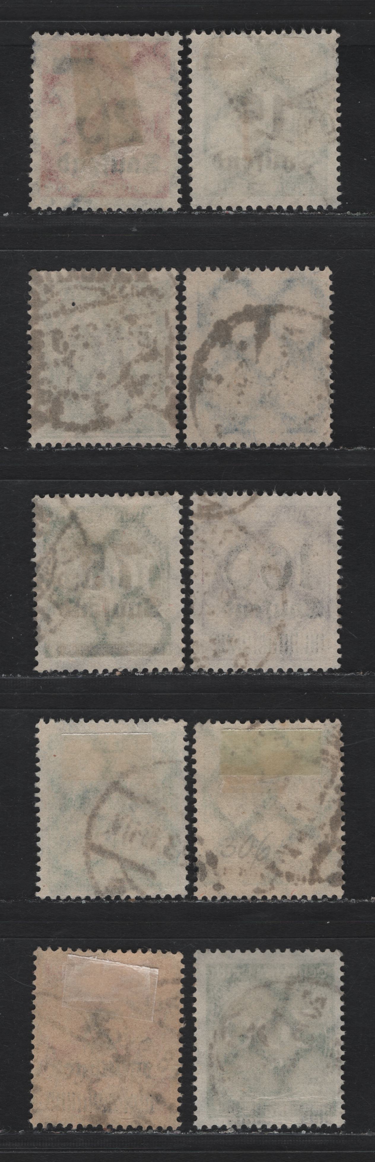 Lot 163 Germany SC#241, 243, 244, 248, 252, 253, 262, 266, 269-270 (278X, 279a, 280, 284, 289b, 288ii, 302A, 305A, 309APa, 310A) 8th on 30m - 2mil on 300m Green , 1923 Surcharged Issue, 10 Fine/Very Fine Used Singles, Postally Used