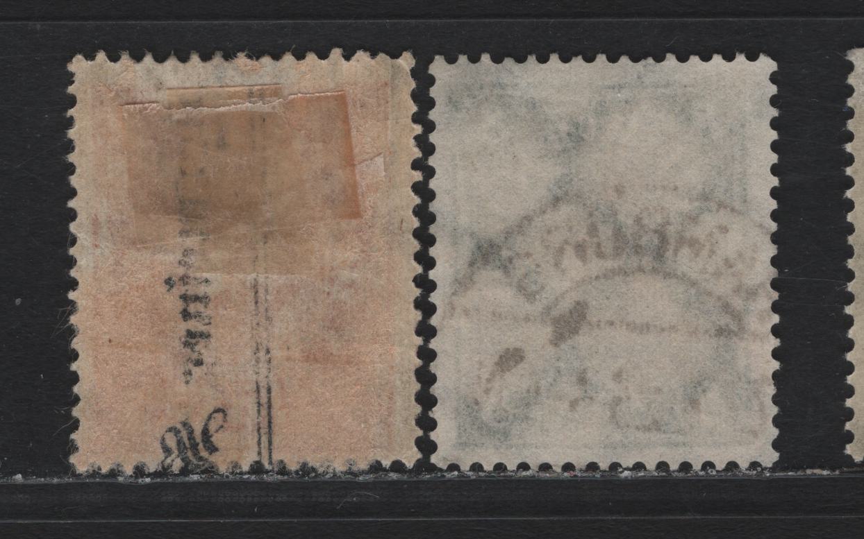 Lot 89 Germany SC#188, 190a (227b, 227w) 5m - 8m Blackish Orange - Blackish Olive , 1921-1922 Numeral, Worker & Post Horn Issue, 2 Fine/Very Fine Used Singles, Type II (Rotary Press), Machine Cancel On Blackish Orange, July 4 1923 Hamberg Cancel On 8m.
