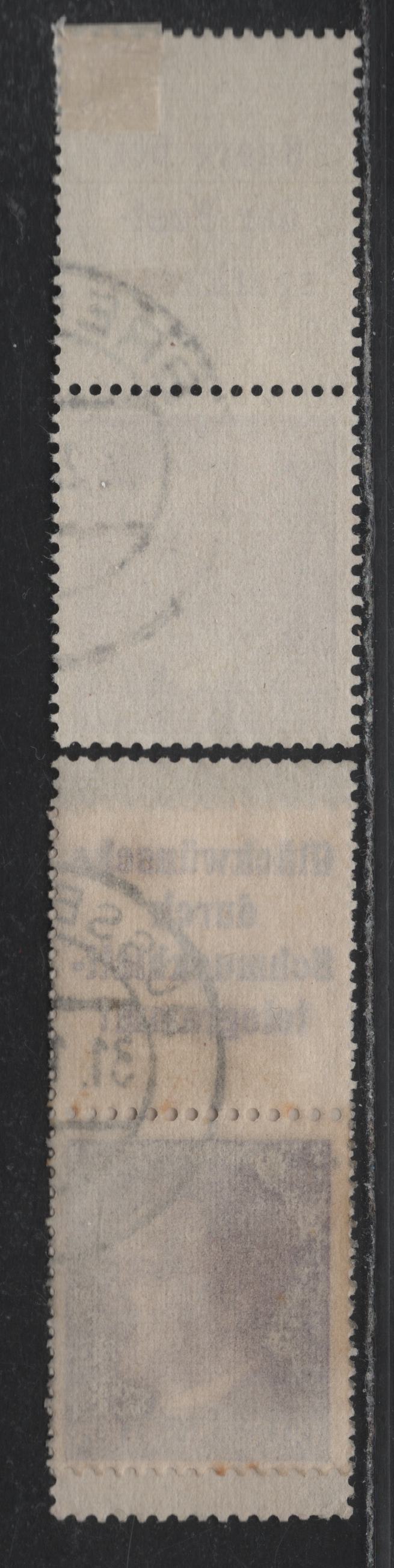 Lot 155 Germany SC#510 (S282, S286, S288) 6pf Violet , 1941-1944 Hitler Heads Issue, 2 Fine/Very Fine Used Vertical L-S & S-L Booklet Pairs