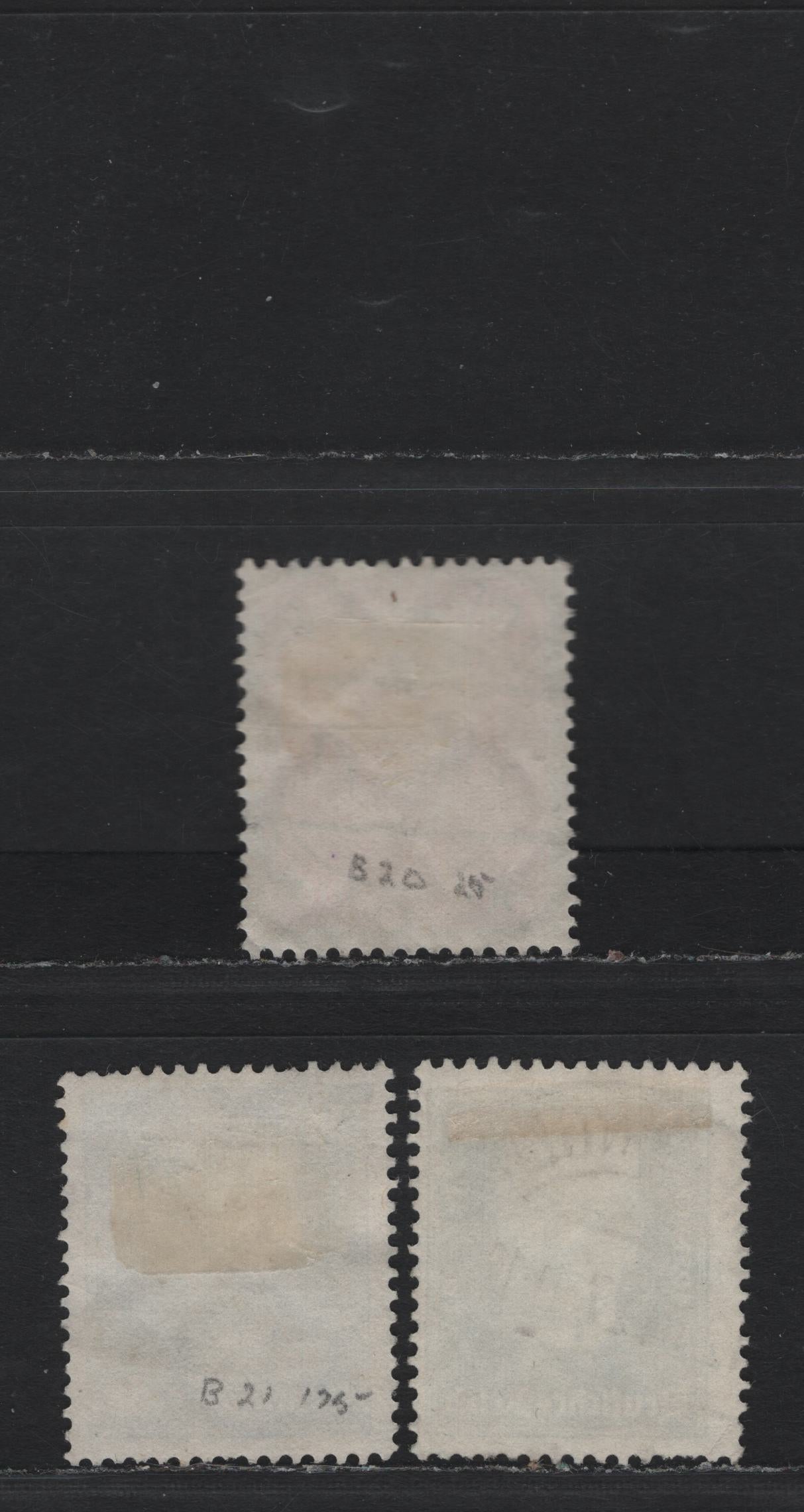 Lot 223 Germany SC#B19-B21 (403-405) 8pf - 25pf Dark Green - Deep Blue , 1927 Hindenburg's 80th Birthday Semi Postal Issue, 3 Fine/Very Fine Used Singles, Meiningen & Berlin CDS & Bahnpost (Railway Cancel)