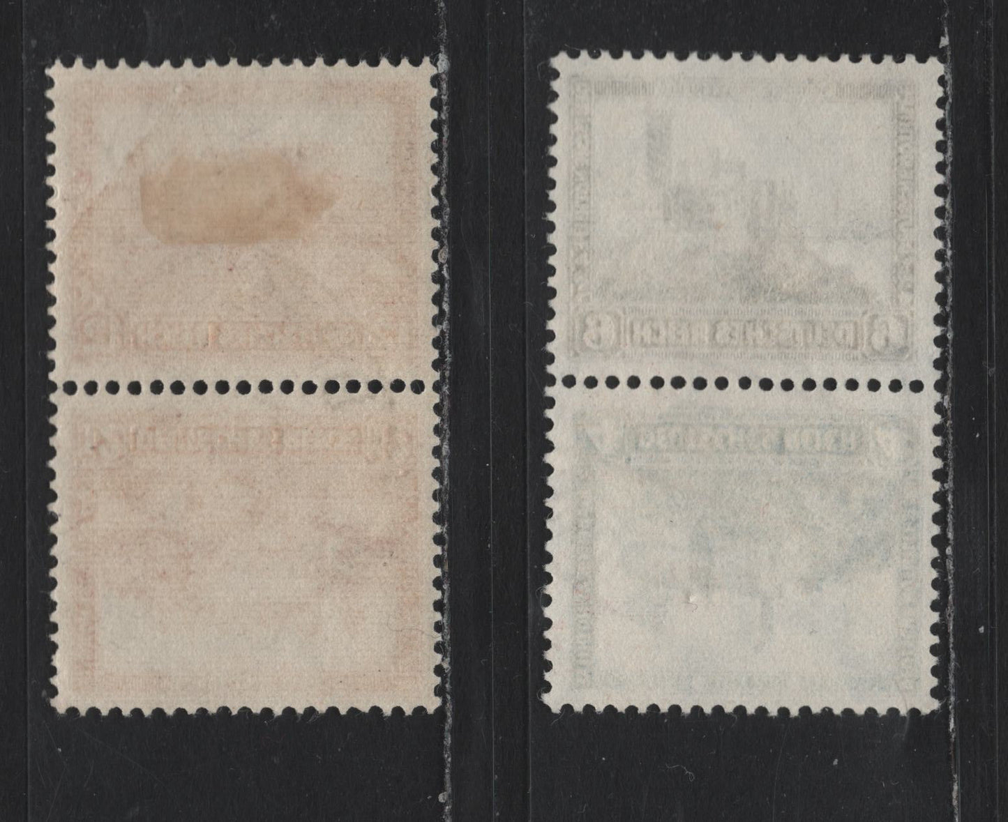 Lot 63 Germany SC#B44-B46 (SK15-16) 4pf+2pf - 12pf+3pf Light Blue - Light Red , 1932 Charity Semi Postal Issue, 2 Very Fine Used Vertical Tete-Beche Booklet Pairs, December 23 1932 Dresden & November 14 1932 Hildesheim CDS