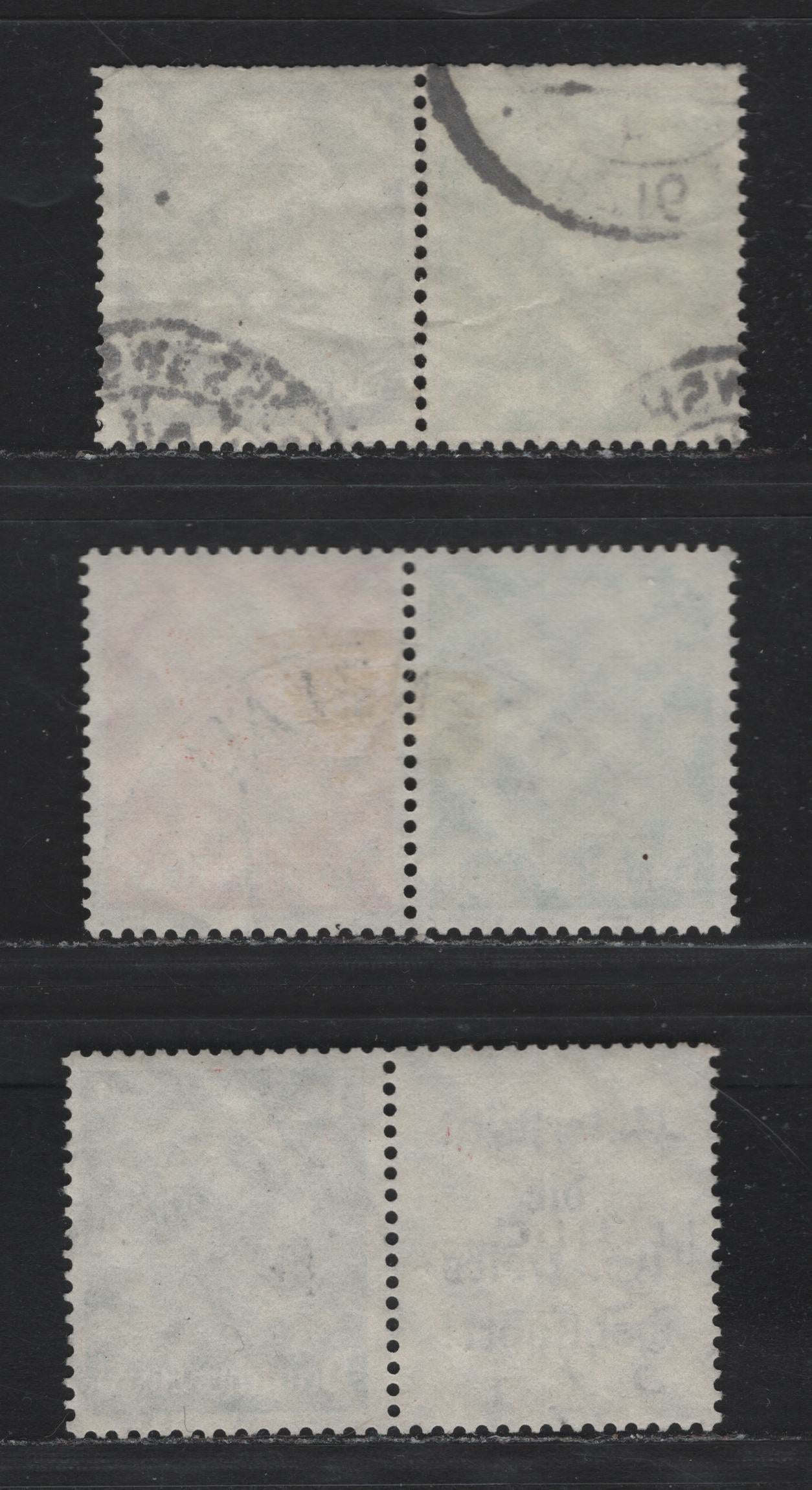 Lot 89 Germany SC#418-420 (W68-W70) 4pf - 8pf Gray Blue - Orange , 1933-1936 Hindenberg Issue, 3 Fine/Very Fine Used Horizontal Booklet Pairs & Label-Stamp Booklet Pair