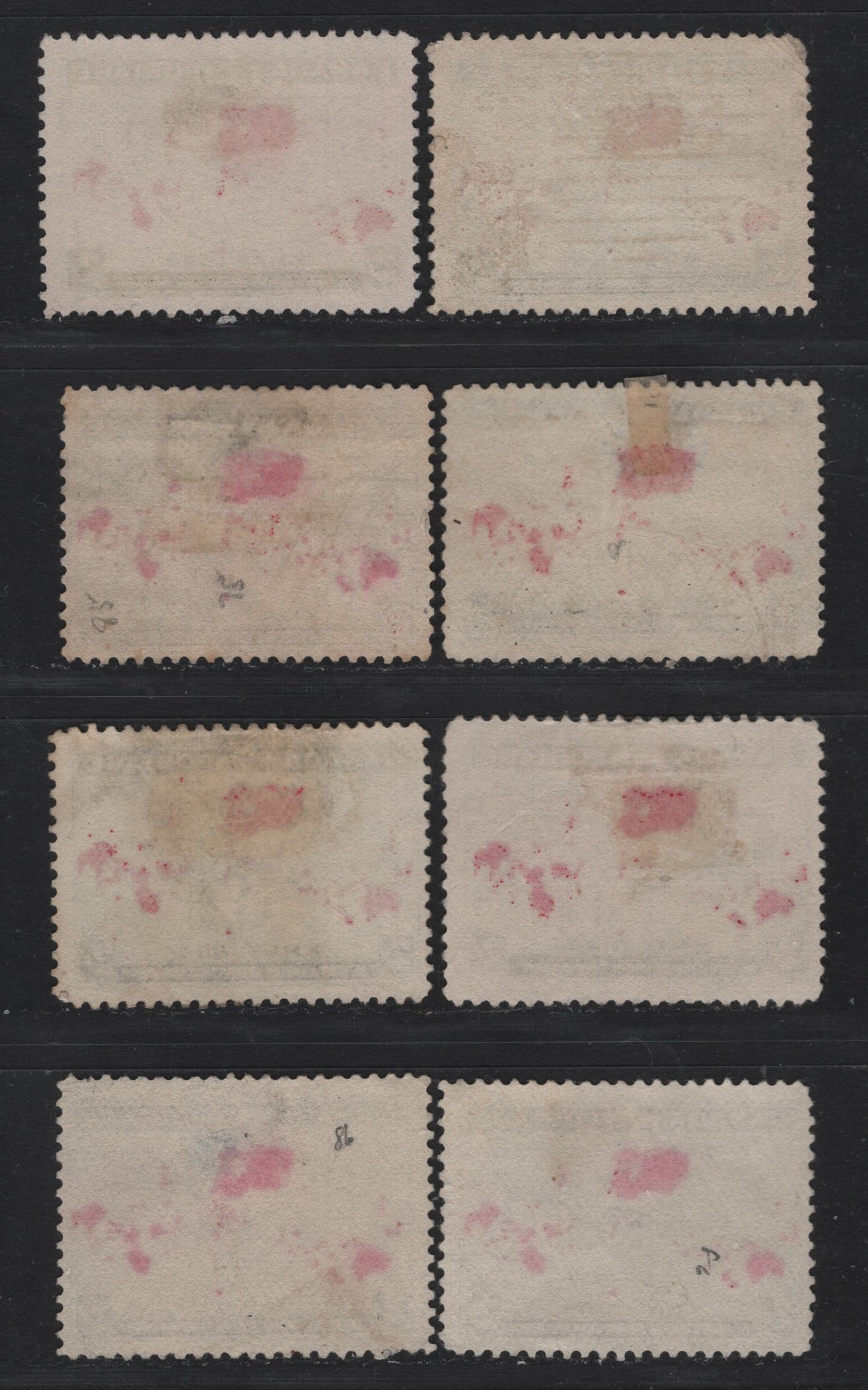 Lot 140 Canada #85i, 86, 86b 2c Black, Lavender Gray/Light Prussian Blue & Aniline Red Mercator's Projection, 1898 Imperial Penny Postage Issue, 8 Fine Used Singles, Various Papers & Perfs