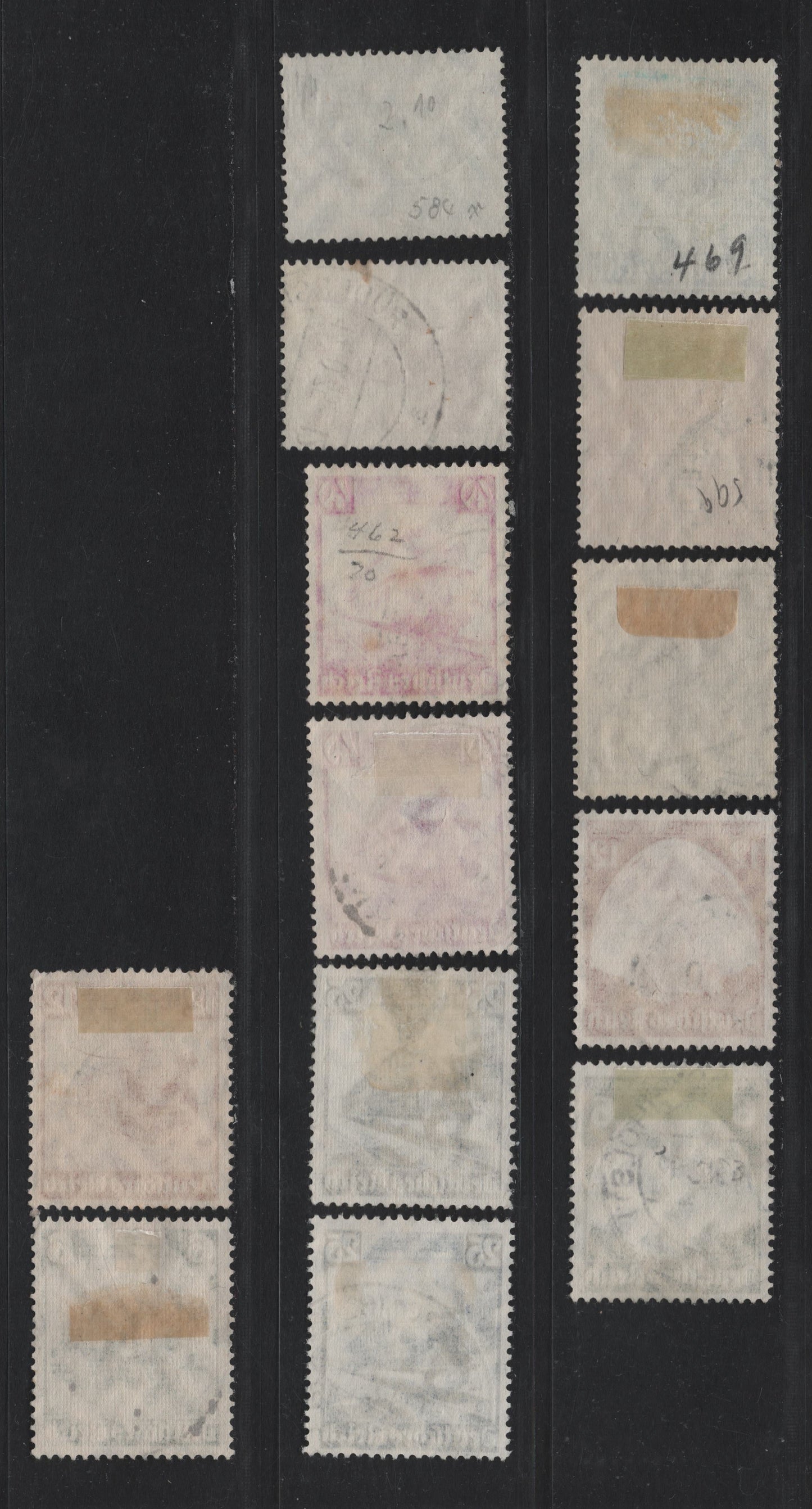 Lot 178 Germany SC#459-469 (580/603) 6pf - 40pf Dark Green - Sapphire , 1935 Railway Centenary - 10th Anniv of Lufthansa Issues, 13 Fine/Very Fine Used Singles, Extra Shades Of 25pf & 40pf Railroads, Hitler Youth & Putsch Issues Are Vertical Wove