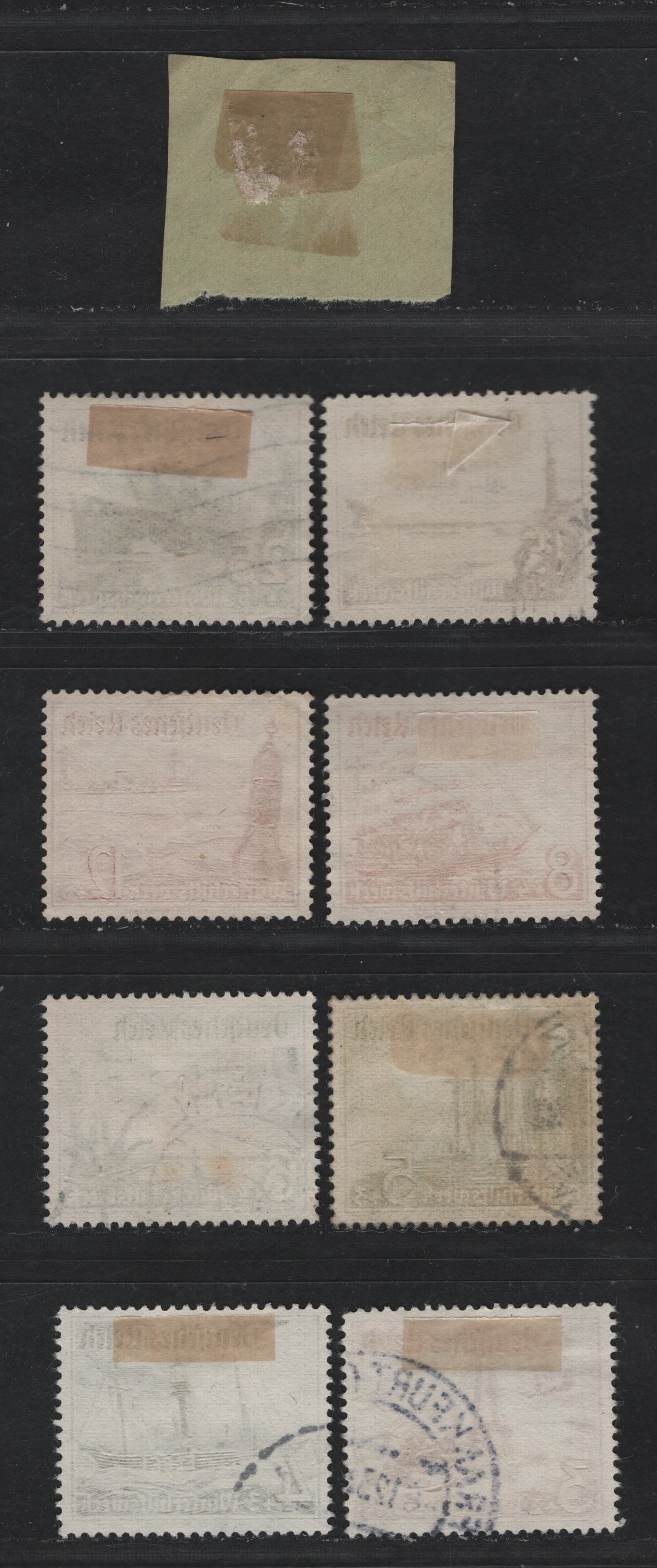 Lot 221 Germany SC#B107-B115 (651-659y) 3pf+2pf - 40pf+35pf Dark Brown - Rose Violet , 1937 Winter Aid Semi Postal Issue, 9 Fine/Very Fine Used Singles, As Lot 221, But Basic Complete Set Only