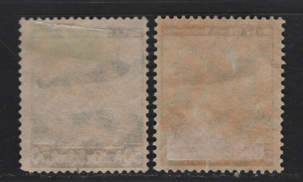 Lot 245 Germany SC#C57 (606x, 606y) 50pf Dark Blue , 1934 Airmail Issue, 2 FOG & Unused Singles, Upper Hook Of Swastika To The Left (606x) & To The Right (606y), 606x Has No Gum & 606y Has Gum