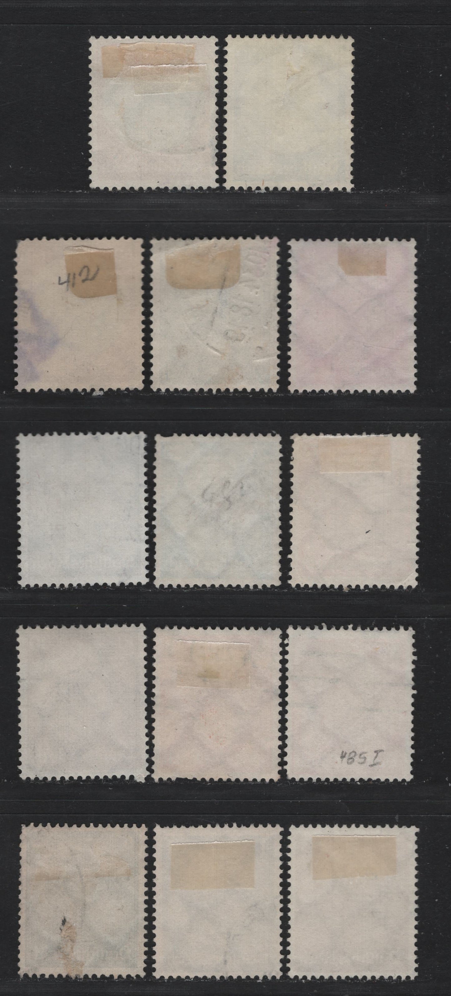 Lot 266 Germany SC#401-406, 408-414 3pf - 100pf Bistre Brown - Orange & Black , 1933 Hindenburg Issue, 14 Fine/Very Fine Used Singles, As Lot 265, But Fine