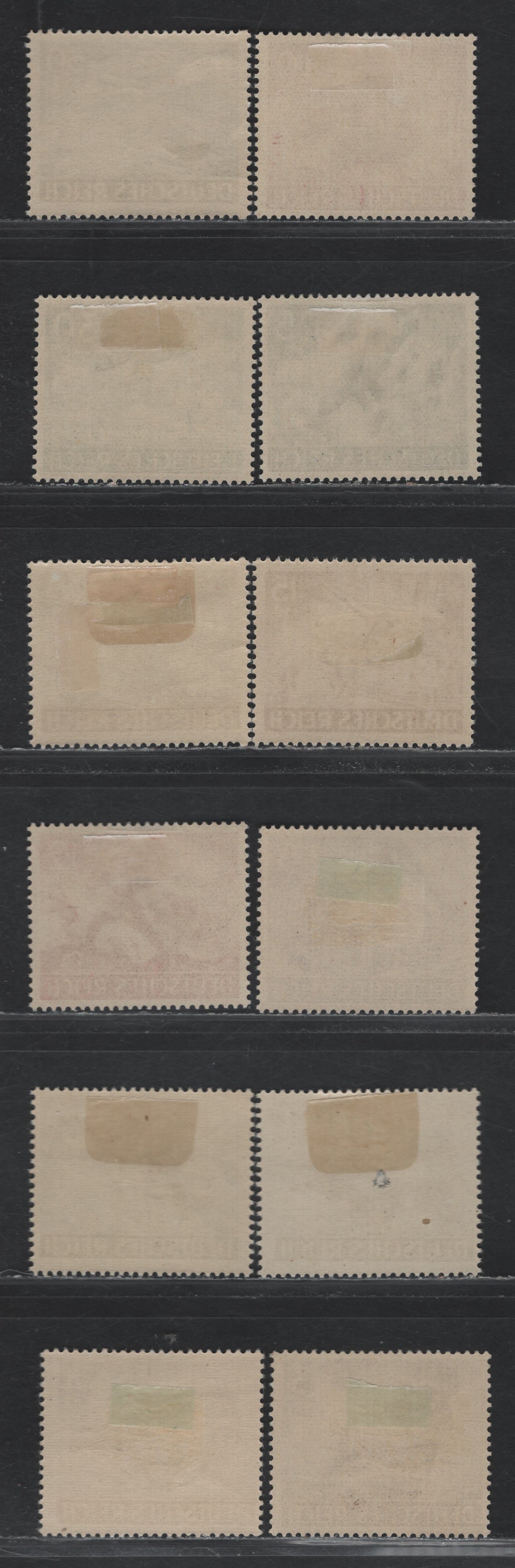 Lot 293 Germany SC#B218-B229 (831x-842y) 3+2pf - 50+50pf Dark Brown - Blackish Blue Green , 1943 Army & Hero Memorial Day Issue, 12 F/VFOG Singles, All Vertical Wove Except The 50+50pf, Which Is Horizontal