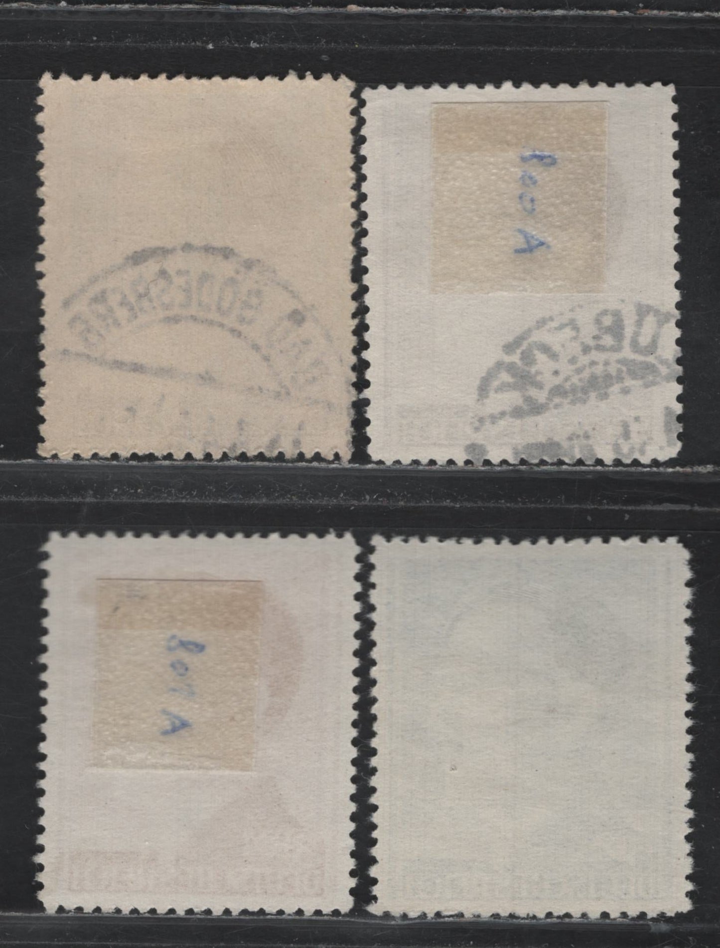 Lot 314 Germany SC#524a-525a 526-526 (799A-802A) 1rm - 5m Slate Green - Deep Blue , 1941-1944 Hitler Heads Issue, 4 Very Fine Used Singles, Perf 12.5