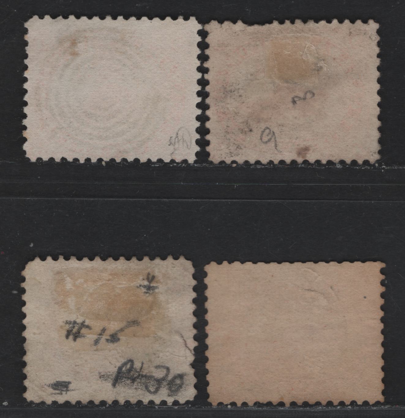 Lot 8 (C) Canada #15 5c Vermillion Beaver, 1859-1864 First Cents Issue, 4 Good/Very Good Used Singles, Horizontal Wove Paper, Unchecked As To Specific Types, Generally With Small Faults, All Perfs 12 Or 12x11.9.