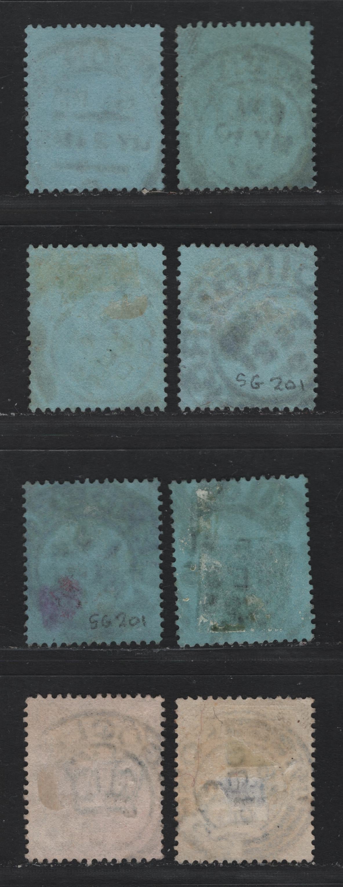 Lot 118 Great Britain (C) SG#201, 207a, 213 2.5d - 5d Purple & Blue - Dull Purple & Blue, 1887-1900 Jubilee Issue, 7 Fine/Very Fine Used Singles