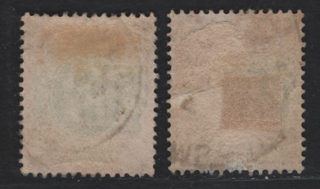 Lot 130 Great Britain SG#236 4d Green & Chocolate, 1902-1910 King Edward VII Issue, 2 Fine/Very Fine Used Singles, De La Rue Printing, One In A Slightly Duller Green Shade With Diagonal Crease