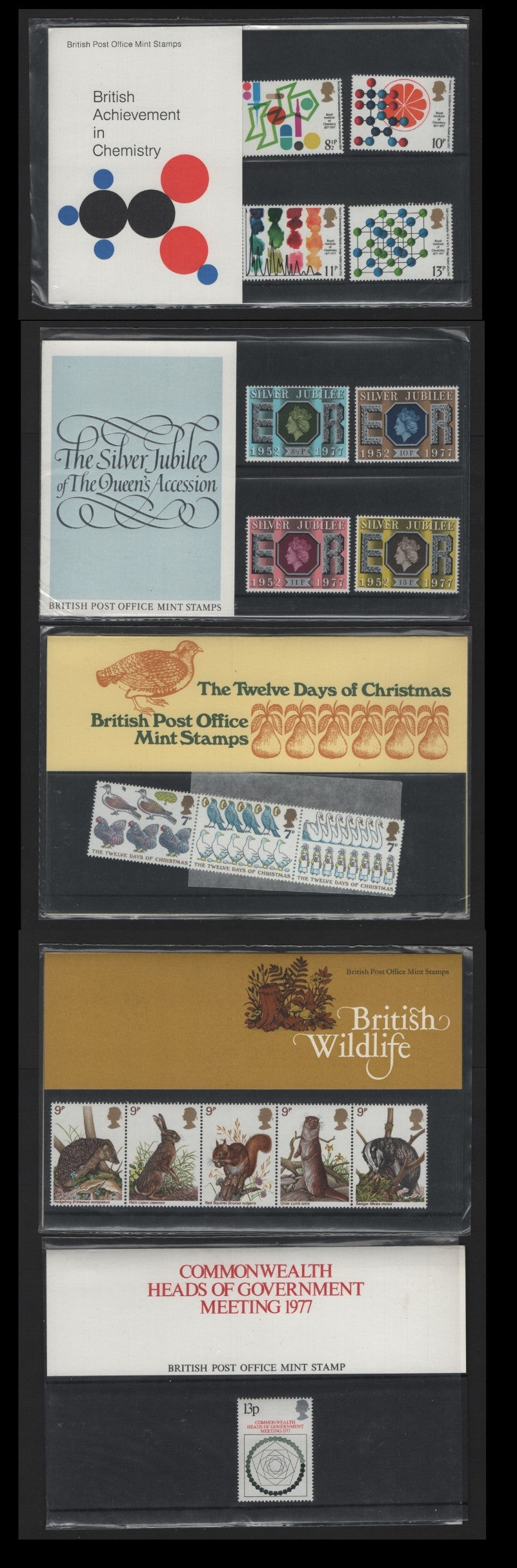 Lot 231 Great Britain (C) SG#92, 94-97, 1977 Presentation Packs, A VFNH Collection, All Issued Except Raquet Sports