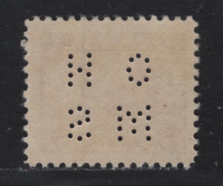 Lot 270 Canada SC#O9-256 8c Red Brown Farm Scene, 1942-1949 War Effort Issue, A Fine NH Single 4-Hole OHMS Perfin From Position 1