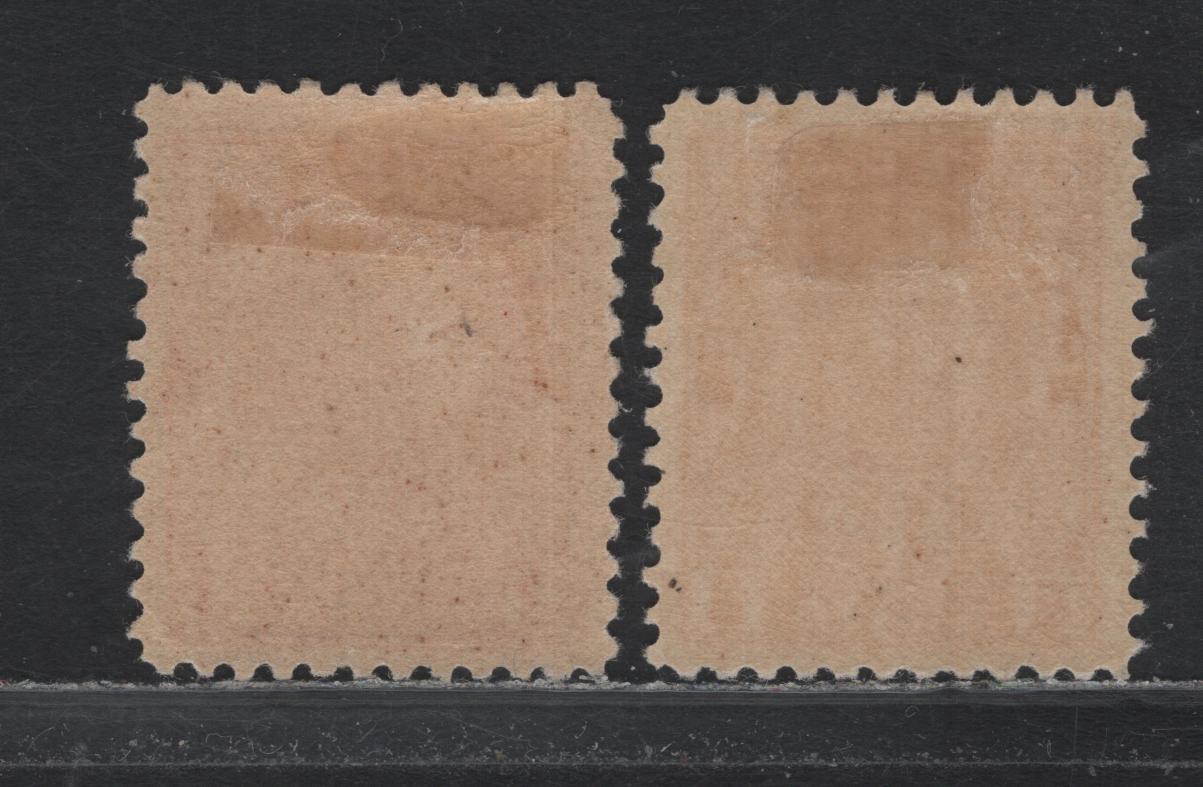 Lot 75 Canada #MR3, MR3b , 1915-1916 War Tax Issue, 2 VFOG Singles, ABN-A Paper, Perfs 12x11.8, Die 1.