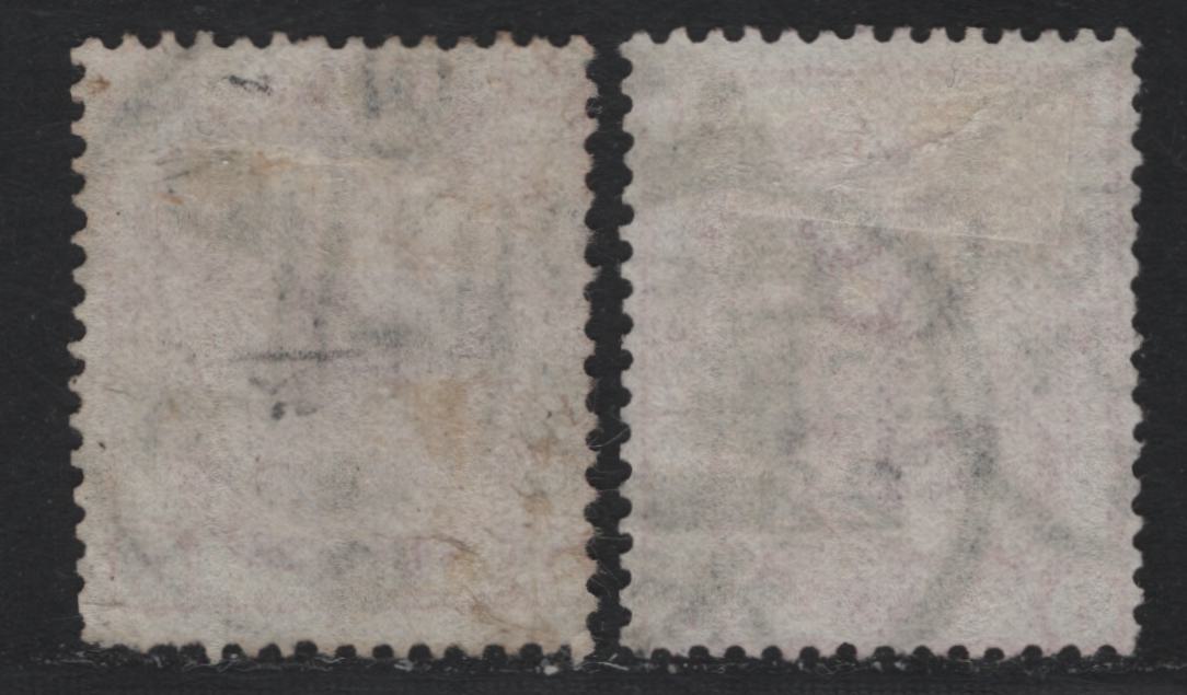 Lot 86 Great Britain SG#143 3d Rose & Pale Rose, 1873-1880 Queen Victoria Surface Printed Issue, 2 Fair/Fine Used Singles, Plates 17 & 19, Spray of Rose Wmk, Small Corner Crease At LR Corner.