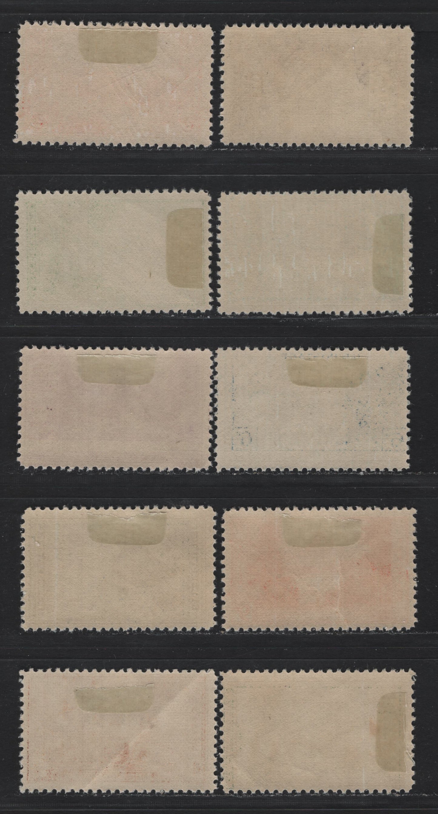 Lot 185 United States SC#740-749 1c - 10c Green - Gray Black, 1934 National Parks Issue, 10 F/VFOG Singles, As Lot 184, But Diagonal Crease On 4c, 8c Is Fine.