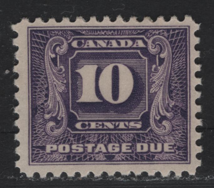 Lot 92 Canada #J10 10c Bluish Violet, 1930-1932 2nd Postage Dues, A FOG Single, BABN-BBB Paper, Perf 10.8