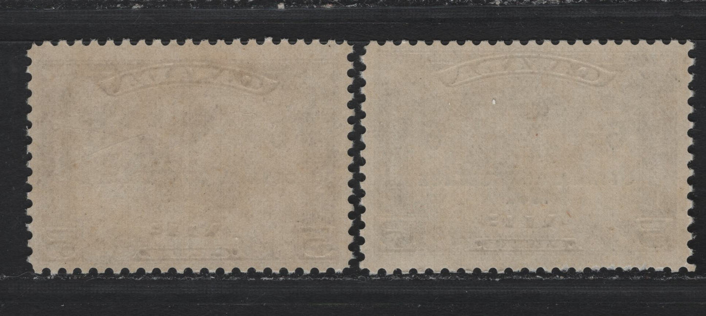 Lot 295 Canada #C4 6c on 5c Deep Olive Brown -Olive Brown, 1932 Airmail Issue, 2 FNH Singles, BABN-V Papers