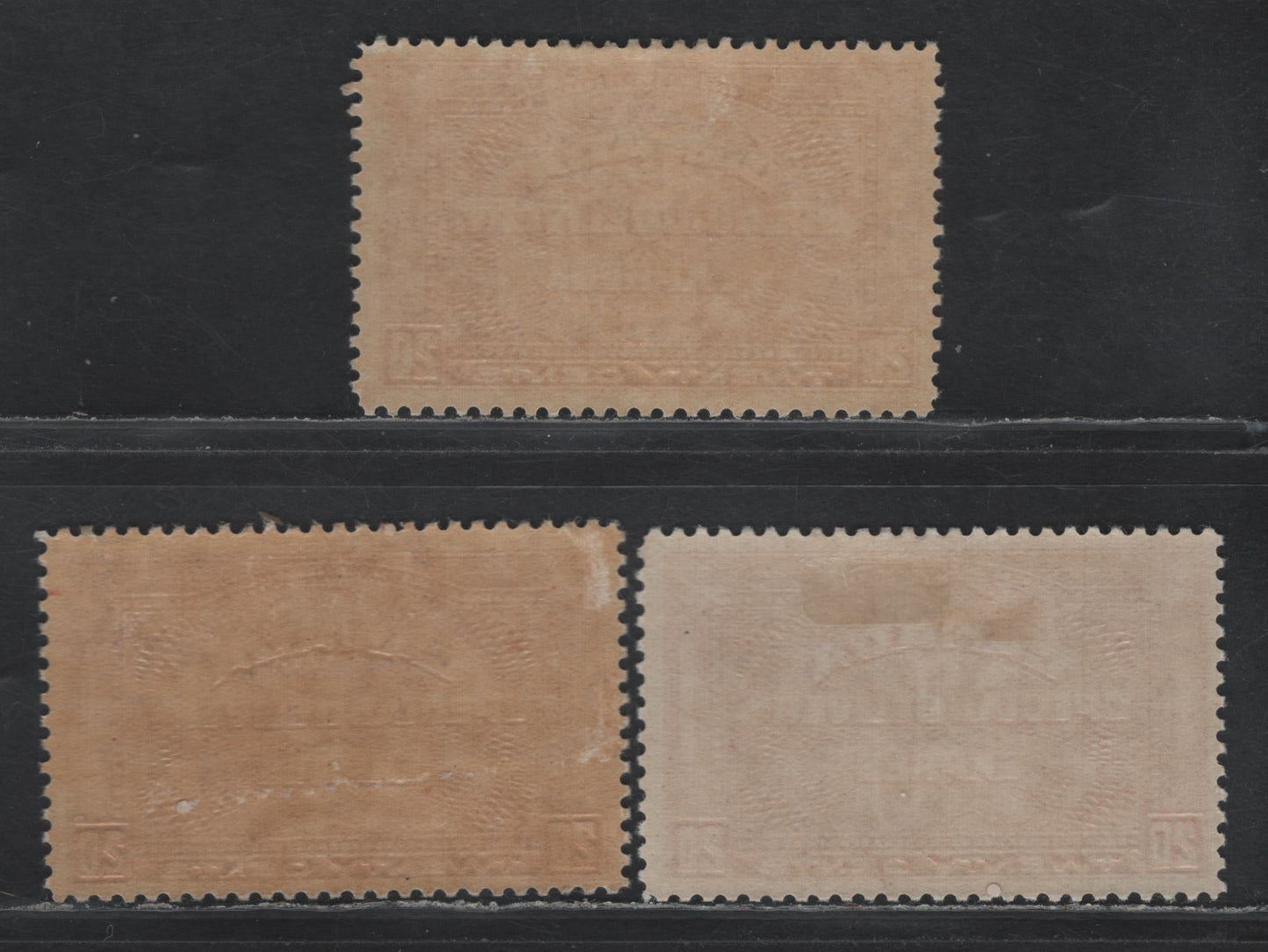 Lot 307 Canada #E4 20c Deep Brownish Vermillion, 1930 Special Delivery Issue, 3 FOG Singles, BABN-FFF (Deep Brownish Vermillion), BABN-DD (Brownish Vermillion) & BABN-C (Bright Brownish Vermillion) Papers