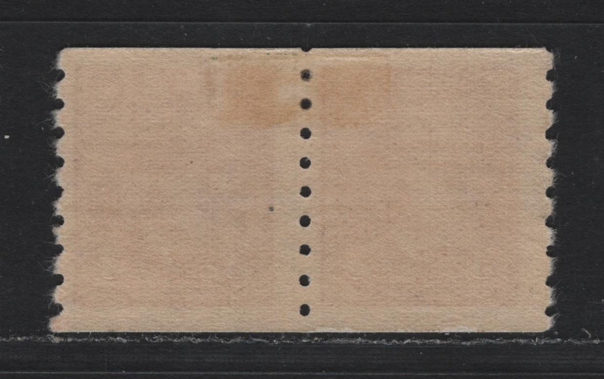 Lot 329 Canada #265 3c Deep Carmine, 1942-1943 KGV War Issue Coils, A FOG Coil Pair, CBN-OOOOOO Paper, Perf 8 Vertical, This Is The Only Coil Pair I Have Found On This Paper.