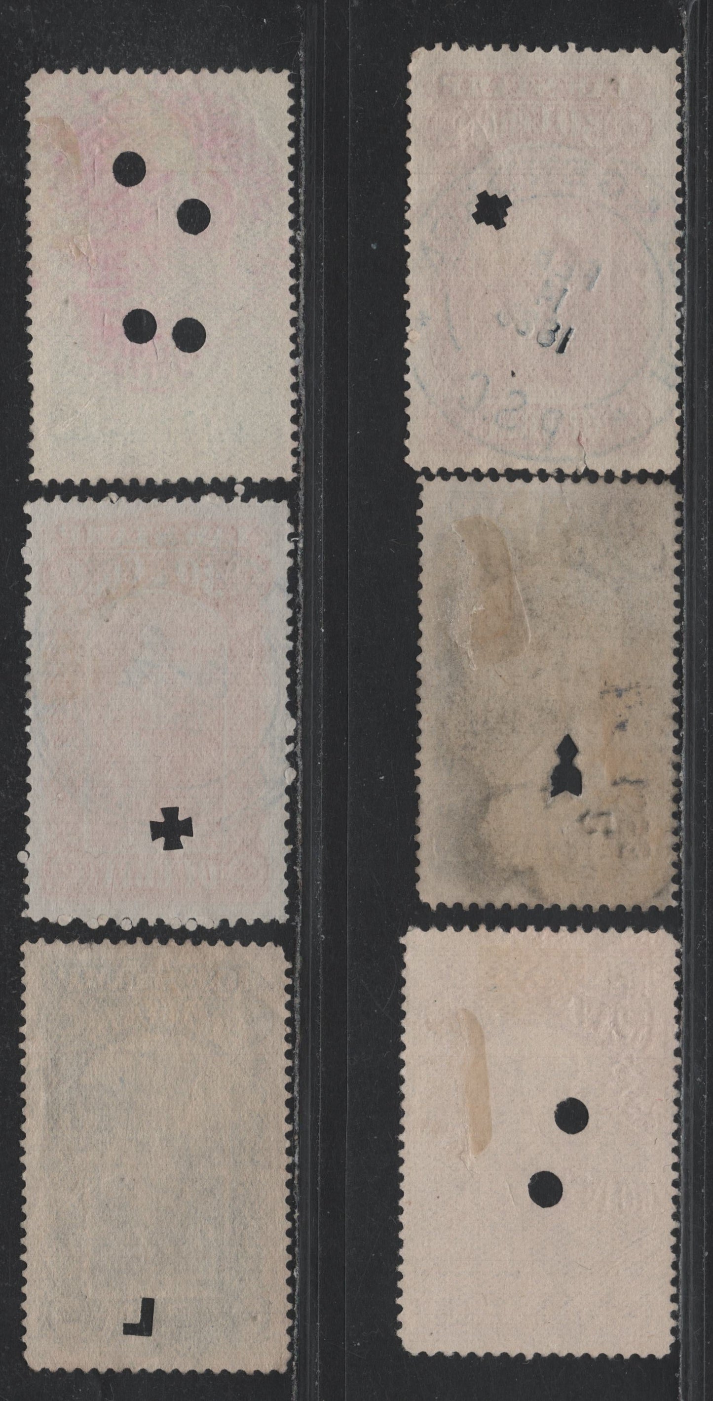 Lot 46 Canada - Quebec Van Dam#QL17, QL19, QL32-34, Ql41 30c - 80c Red - Blue, 1871-1906 Law Issue, 6 Very Fine Used Singles