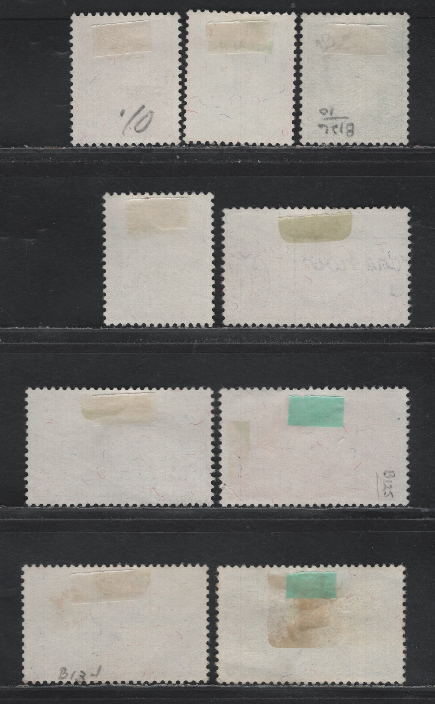 Lot 122 Switzerland Scott#B124-B129, B133-B136 10c+10c - 30c+10c Black Brown, Buff & Dark Red - Bright Ultramarine & Red , 1943-1944 National Fete Day - Semi Postal Issues, 9 Very Fine Used Singles