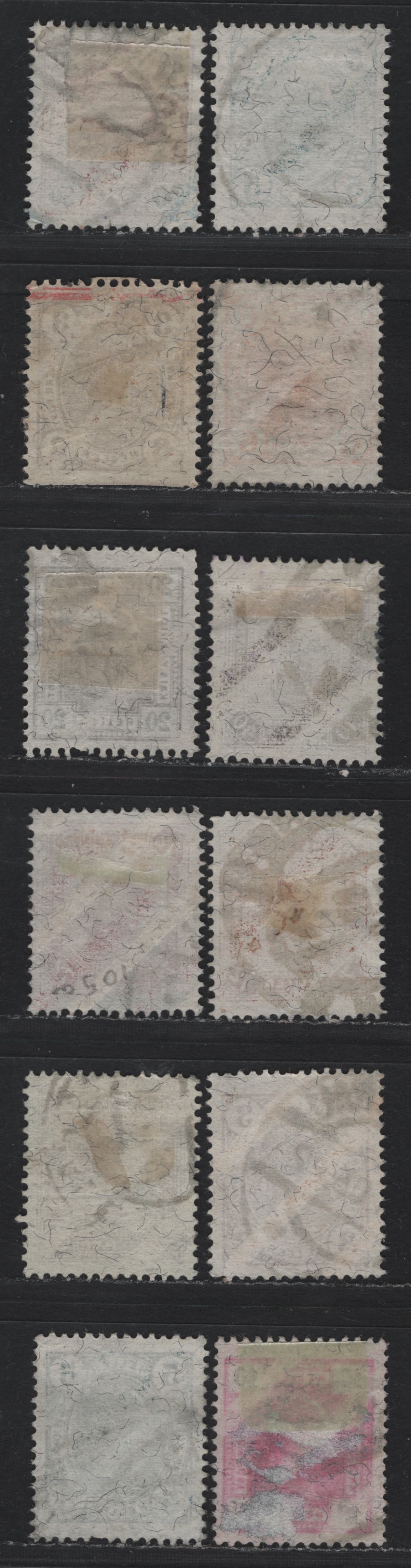 Lot 205 Austria (C) Scott#88a, 89a-b, 91a, 97a-98a, 100a, 102a, 104b, 105a, 3h - 72h Brown - Rose , 1904 Franz Josef Issue, 12 Fine/Very Fine Used Singles, Almost All Perf 13x13.5, Except 5h & 60h perf 13x12.5 & 3g, 5g, 10h & 30h Perf 13x13.25