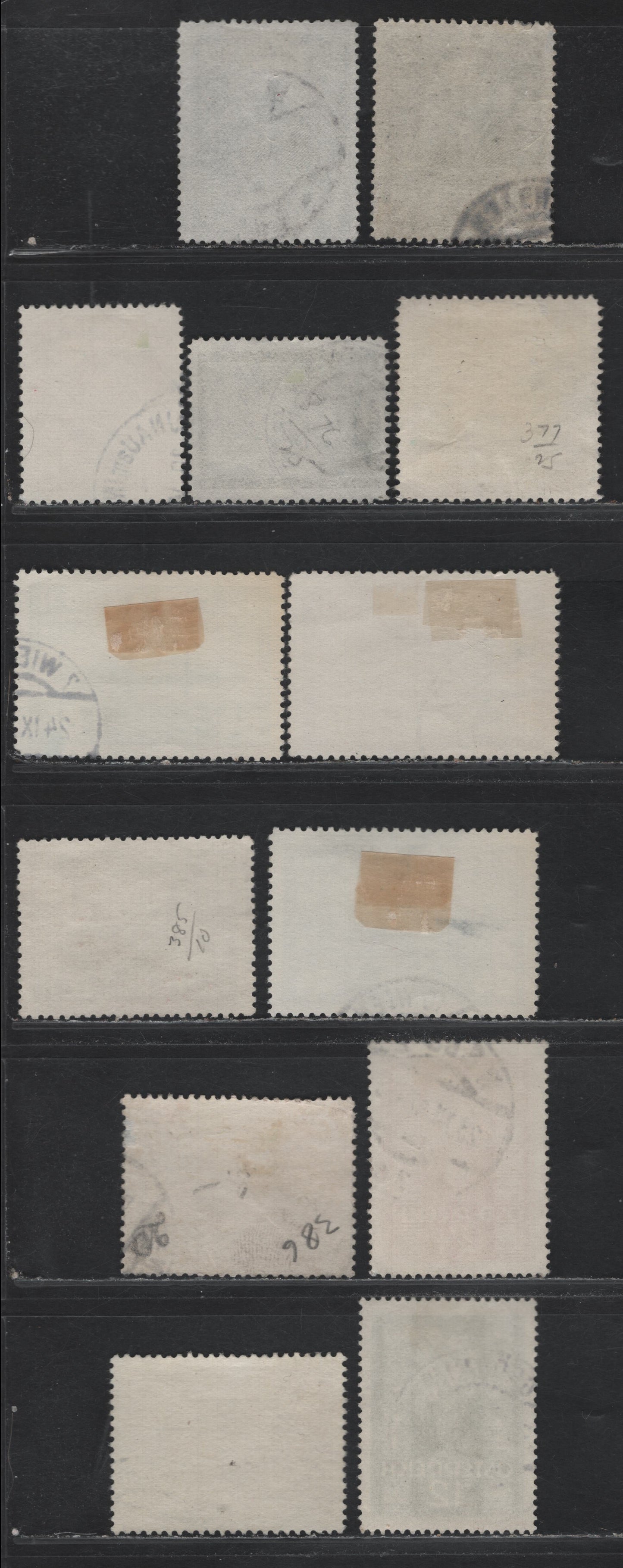 Lot 281 Austria Scott#374-377, 381-389 24g Greenish Black - Carmine , 1934-1937 Dolfuss - Rose & Zodiac Issues, 13 Very Fine Used Singles, Postally Used