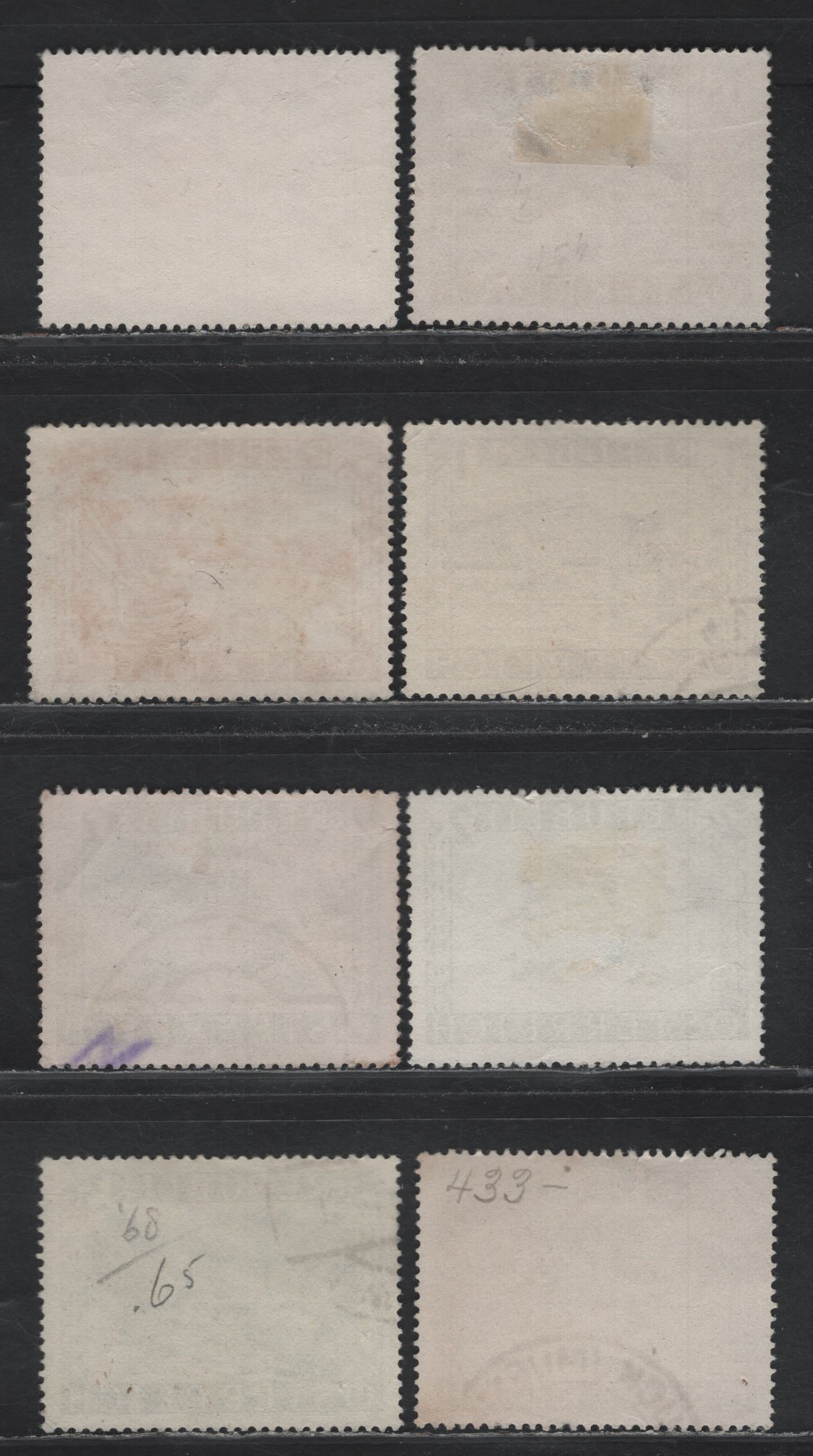 Lot 298 Austria Scott#478-481, 196-197 1s - 2s Dark Red Brown - Dark Blue , 1945-1946 Scenic Definitives, 8 Fine/Very Fine Used Singles, Shade/Screen Variations Of 1s & 2s