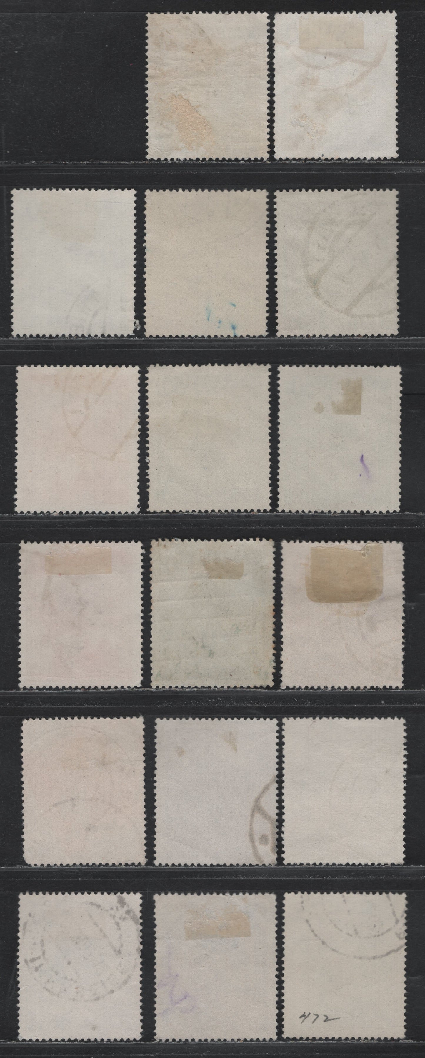 Lot 299 Austria Scott#472-477, 487-488 45g - 60g Dark Blue - Violet Blue , 1945-1947 Scenic Definitives, 17 Fine/Very Fine Used Singles, Shade & Shading Varieties