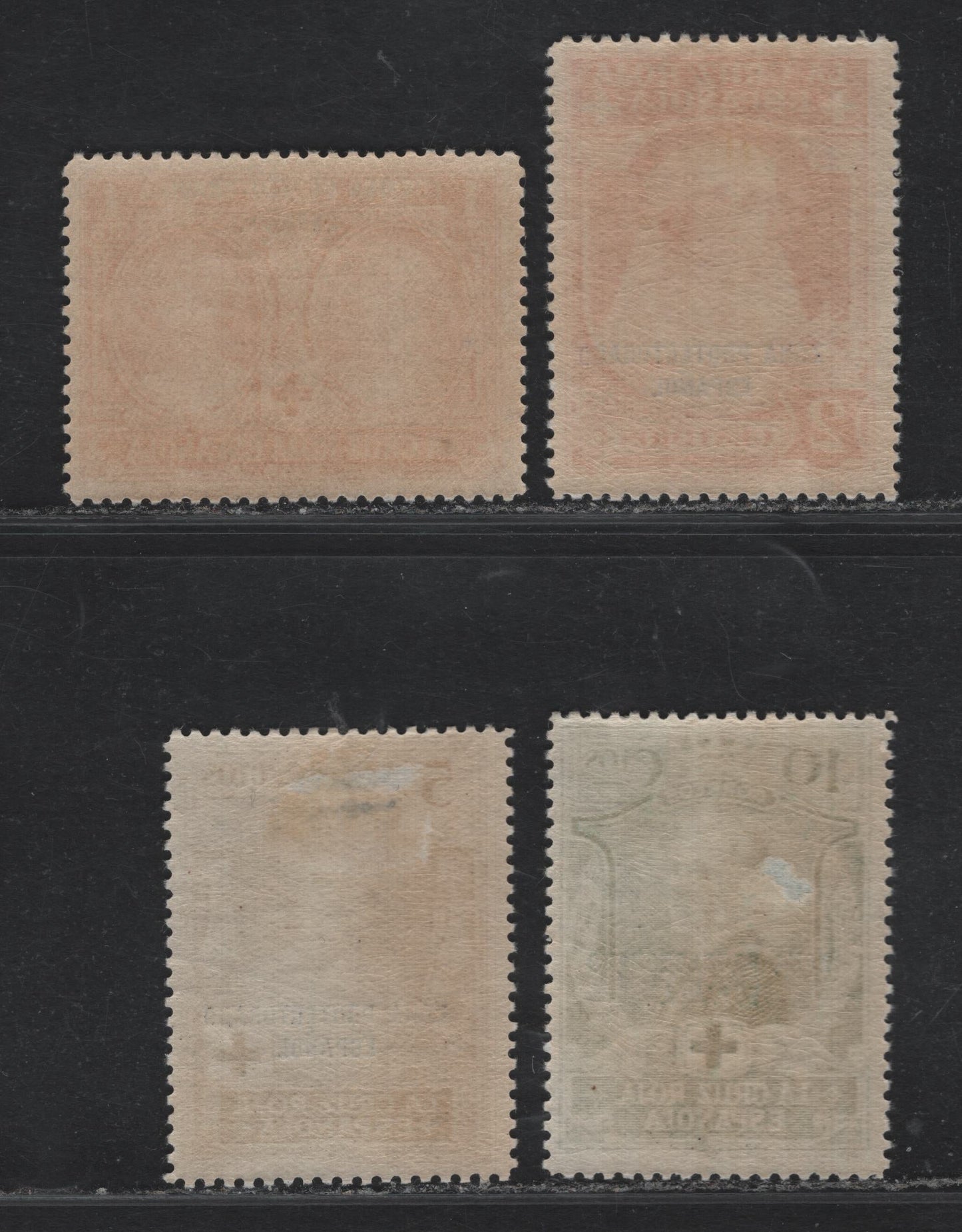 Lot 396 Spanish Moroco (C) SC#B1-B4 1c - 10c Orange - Dark Green , 1926 Semi Postal Issue, 4 VG/F/VFOG/NH Singles, Small Thin On 10c, 1c is NH