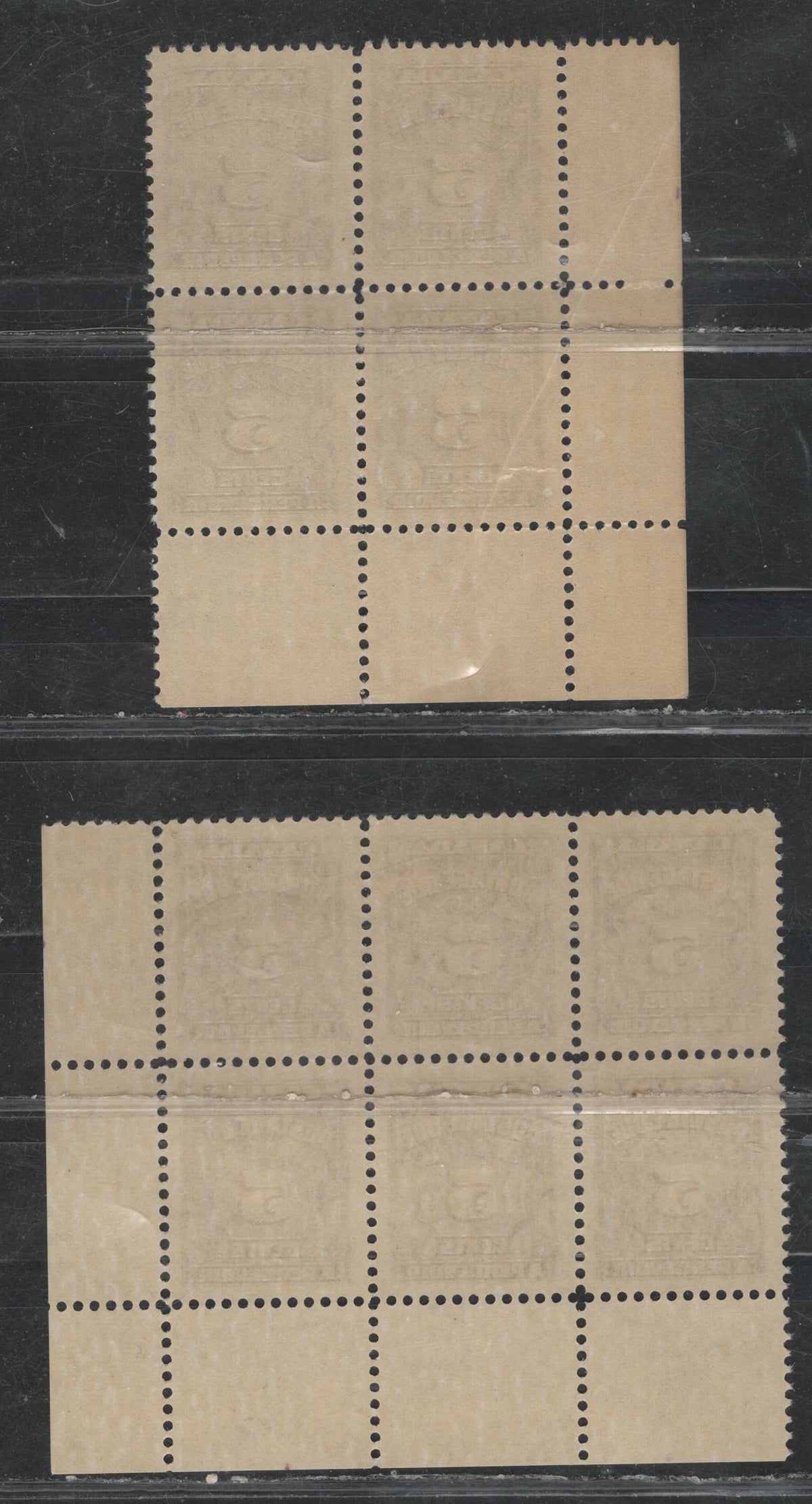 Lot 323 Canada (C) SC#J18 5c Rosy Violet & Plum Numeral, 1935-1967 Fourth Postage Due Issue, 2 VGNH & VFNH LL Plate 1 Block Of 4 & LR Corner Block of 6