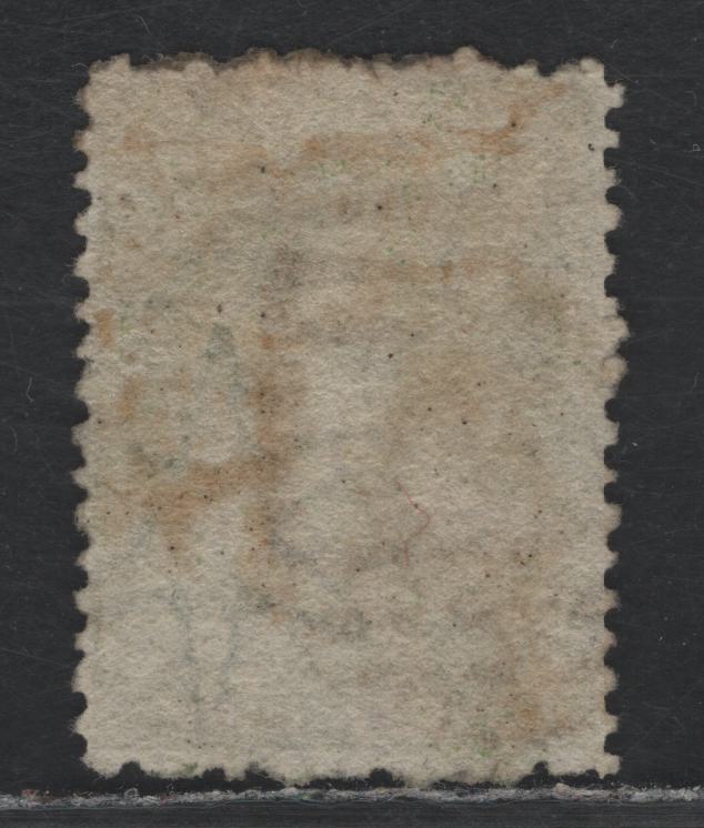 Lot 310 New Zealand SG#125 1/- Deep Yellow Green , 1864-1871 Chalon Heads Issue, A Very Fine Used Single, Line Perf 12.5, Large Star Wmk, Auckland Printing, VF Centering for this Issue, A Very Nice Example Indeed.