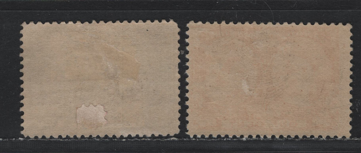 Lot 309 Canada #51, 52 1c-2c Orange - Deep Green , 1897 Diamond Jubilee Issue, 2 FOG Singles, ABN-U Papers, Perfs 12x11.9 (1c) & 12 (2c)