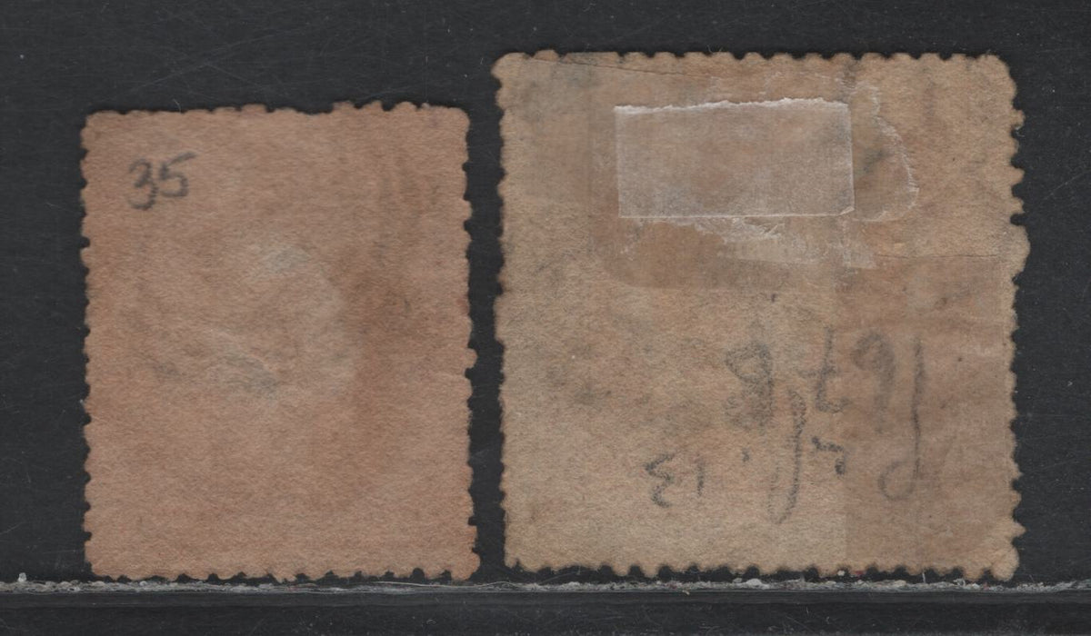 Lot 316 Australia - NSW SG#155, 167a 1d - 8d Dull Red - Red , 1860-1872 Diadem Issue, 2 Good/Very Good Used Singles, Average Perforations & Moderate Cancels, Perf 13