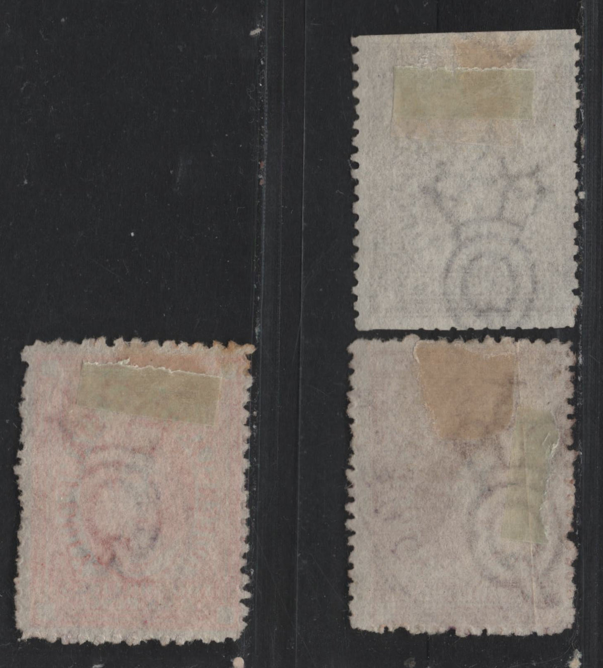 Lot 424 Australia - Queensland SG#F20-F22 2/6d - 10/- Vermillion - Brown , 1871-1872 Postal Fiscal Issue, 3 Fair/Very Good/Fine Used Singles, Perf 12, Crown Over Q Wmk, Typical Rough Perfs And All With Fiscal Cancels.