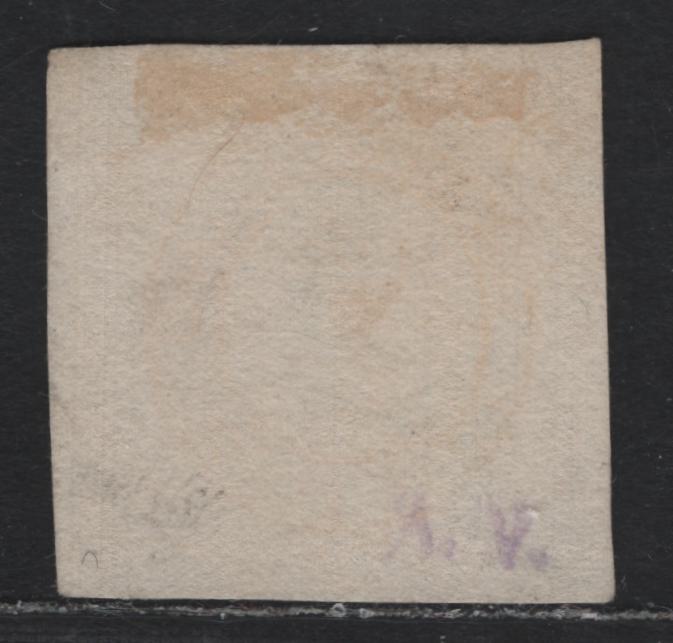Lot 2 Australia - Tasmania SG#8 )SC# 2b) 4d Orange , 1853 Courier Issue, A Fine Used Single, Second Slate Of The Plate, Clear Network Lines But Blurred Center Lines, Wove Paper, Indistinct Face-Free Cancel, Clear Margins On 3 Sides, Barely Clear At Left.