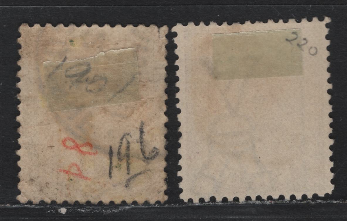 Lot 216 Australia - Victoria SG#418a-b,var (SC# 220-220a) 2d Reddish Violet & Lilac , 1905-1913 Postage Issues, 2 Very Fine Used Singles, Crown Over A Inverted Wmk, Comb Perf 12x12.5