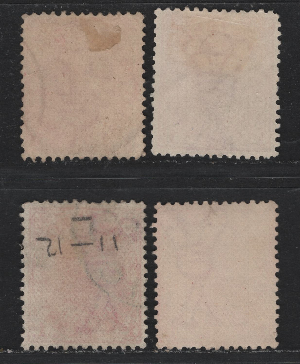 Lot 230 Australia - Victoria SG#458 (SC# 219) 1d Rose Carmine , 1912 Emergency Printings On Fiscal Stamp Paper Issue, 4 Fine/Very Fine Used Singles, Includes Additional Shades, Narrow Crown Over A Wmk
