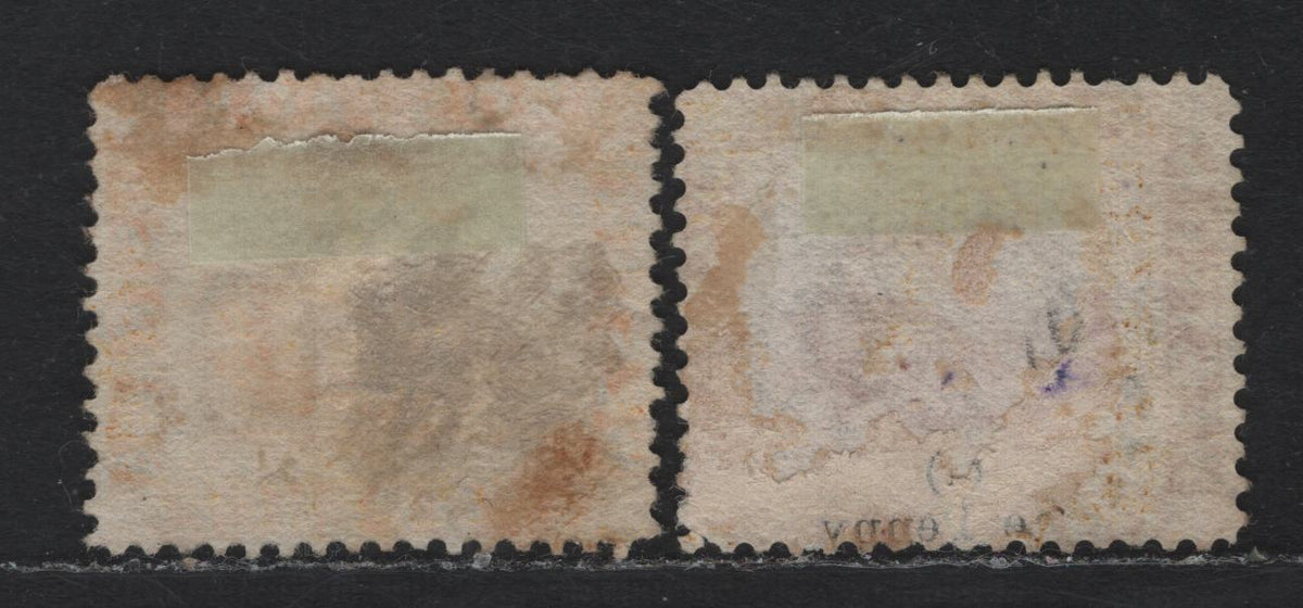 Lot 238 Western Australia SG#68w, 71bv (SC# 36-37) 1d - 2d Ochre - Chrome Yellow, 1876-1881 Line Engraved Swans Issue, 2 Very Fine Used Singles, Crown CC Sideways Inverted Wmk (Crown to Right Of CC), Perf 14
