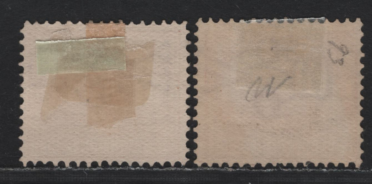 Lot 258 Western Australia SG#119 (SC# 79) 4d Chestnut, 1902-1911 Keyplate Swans Issue, 2 Fine/Very Fine Used Singles, V Over Crown Sideways & Sideways Inverted Wmks