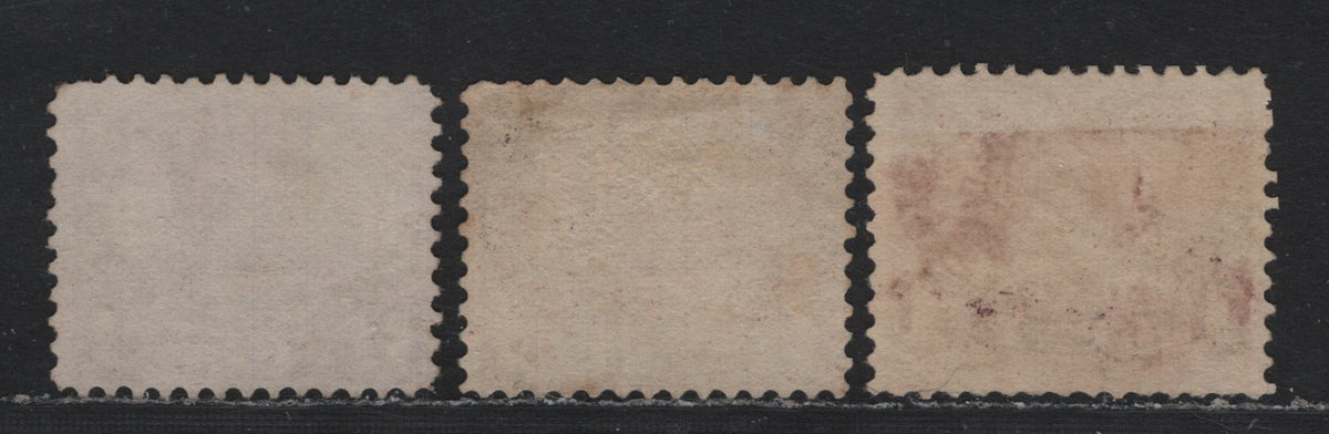Lot 279 New Brunswick (C) #6 1c Red Lilac, 1860 Cents Issue, 3 Fine Unused Single, Cents-D, Cents-E & Cents-F Papers, Perfs 12 & 11.75x12