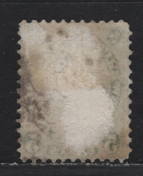 Lot 285 New Brunswick (C) #8var 5c Deep Green, 1860 Cents Issue, A Fine Used Single, Cents-H Paper, Perf 12x11.75, Scarcer Shade, Unitrade Values Them Equally, But This is Incorrect.