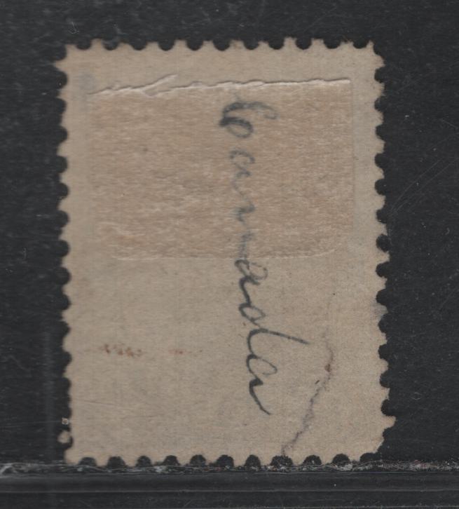 Lot 317 Canada #17a 10c Dull Violet, 1859-1864 First Cents Issue, A Good Used Single, Cents-ZZZ Paper, Perf 11.75x12, Showing Partial Imprint In Top Margin At UL, Large Sealed Tear From Ten To Bottom Margin.