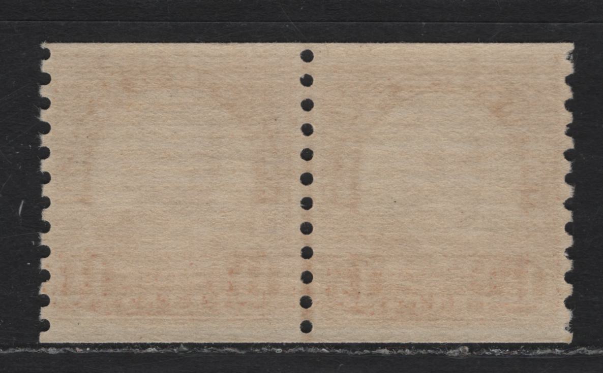 Lot 155 United States SC#686 1.5c Bright Brown , 1926-1934 4th Bureau Issue, A VFNH Coil Line Pair, 12 Horizontal Gum Striations Per Inch, Perf 10 Vertical