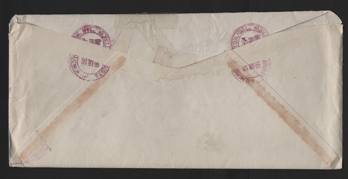 Lot 216 United States, A Fine Used Double Weight Registered Letter, Return Receipt Requested, Sent Locally From Wilmington DE To Hollyoak DE