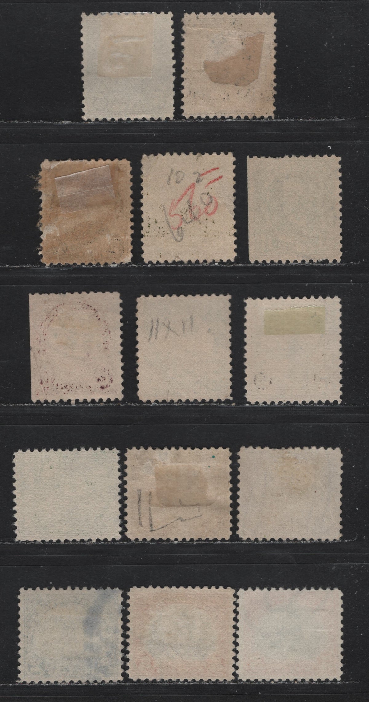 Lot 222 United States SC#557/573a, 622 5c Deep Bright Blue - Carmine & Blue, 1924-1925 4th Bureau Issue, 14 Fine Used Singles, Flat Plate Printings, VF Centered With Some Shade Variations